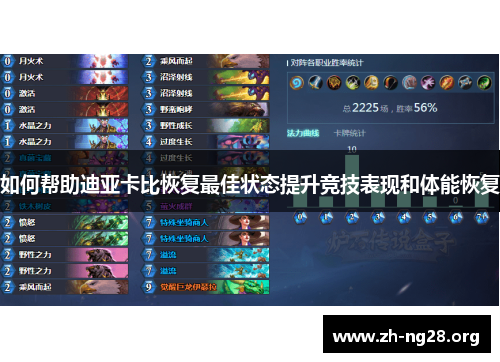 如何帮助迪亚卡比恢复最佳状态提升竞技表现和体能恢复 如何帮助迪亚卡比恢复最佳状态提升竞技表现和体能恢复